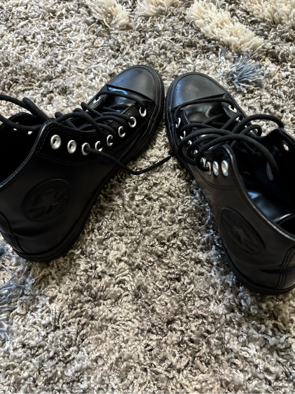 Converse Black Leather High-Top Sneakers